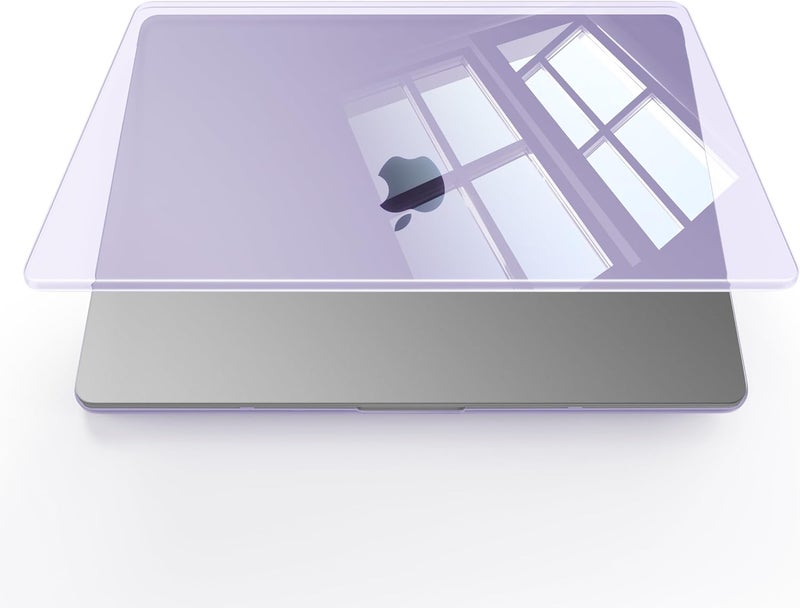 soonjet Compatible with MacBook Air 13 inch Case, Crystal Clear Shell, Fits 2022-2025 M4/M3/M2 Models A3240 A3113 A2681, Color-Matched Transparent Design for All MacBook Air 13.6 inch, Purple - Image 1